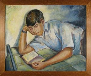 Leon Bibel Young Boy Reading